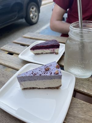 Blueberry & wildberry raw vegan cheesecake at Alive Bistro in Marsalforn