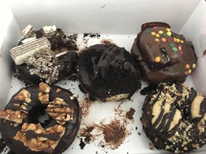 All filled with chocolate  at Royal Donuts in Leipzig