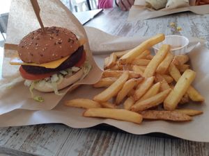 Main / Mushroom burger at Bioloco in Madrid