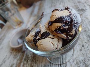 Postre de la casa at Bioloco in Madrid