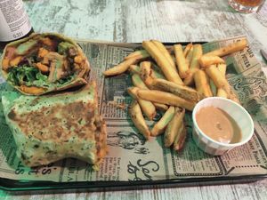 Chicken wrap at Bioloco in Madrid