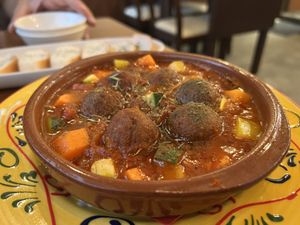 Spanish Style Meatball Tomato Stew  at Bar de Junbo in Tokyo