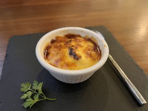 Pumpkin Creme Brulee  at Bar de Junbo in Tokyo