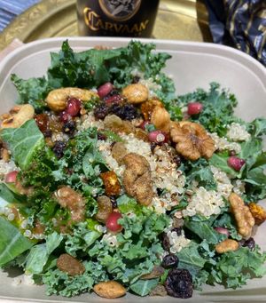 Dried fruits & nuts & quinoa superfood kale salad 
 at Carvaan Delicatessen in Yokohama