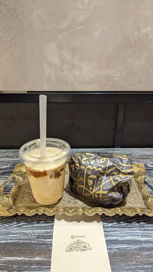 Dates Shake and Burger at Carvaan Delicatessen in Yokohama