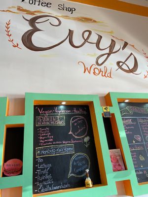 Shot of the vegan sandwich menu. There are also smoothies and vegan pastries  at Evy's World in Monteverde