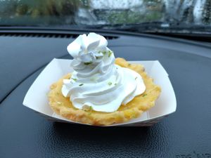 Vegan lemon tart at Evy's World in Monteverde