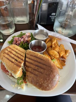 Chickpea tuna panini   at Evy's World in Monteverde