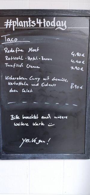 Taco Karte at Bäristo Vegan Deli in Kiel