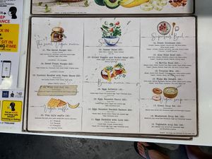 Primary menu at The Secret Brunch in Koh Samui
