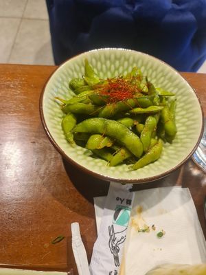 Edamame at Rock and Rolls Vegan Sushi in Panama City