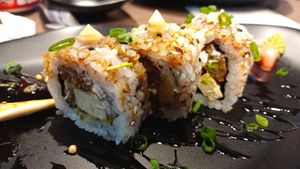 Smoke on the H2O roll at Rock and Rolls Vegan Sushi in Panama City