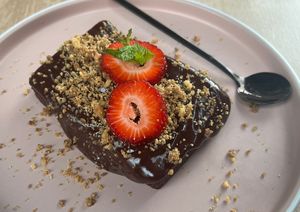 Bean brownie  at Rock and Rolls Vegan Sushi in Panama City