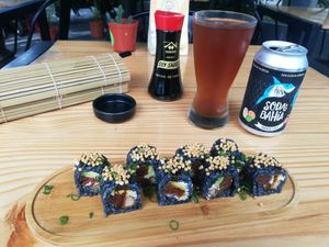 Black roll at Rock and Rolls Vegan Sushi in Panama City
