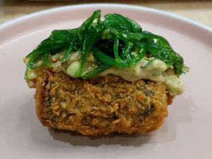 Deep fried yumminess at Rock and Rolls Vegan Sushi in Panama City