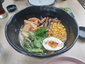 Yummy ramen but could have used some tofu at Rock and Rolls Vegan Sushi in Panama City