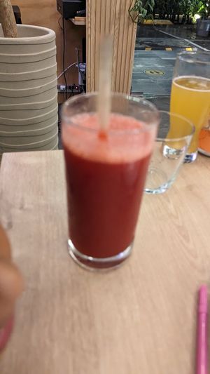 Strawberry juice at Rock and Rolls Vegan Sushi in Panama City