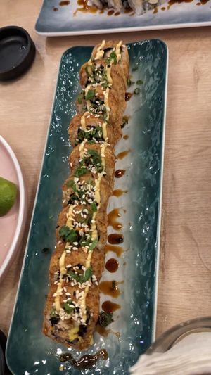 Such a good sushi dish!! at Rock and Rolls Vegan Sushi in Panama City