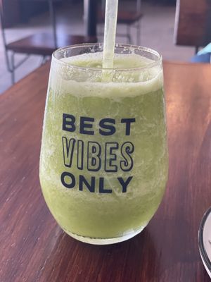 Well, balanced green juice  at Rock and Rolls Vegan Sushi in Panama City