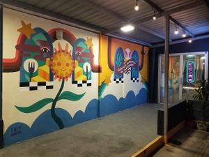 Entry Wall at Rock and Rolls Vegan Sushi in Panama City