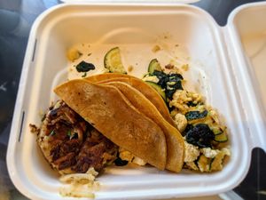 Tofu scramble with hash browns. at Snooze in Austin