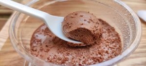 Chocolate mouss at Veganissim in Paris