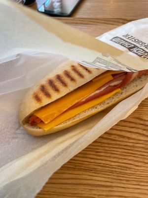 Carbonara panini at Veganissim in Paris