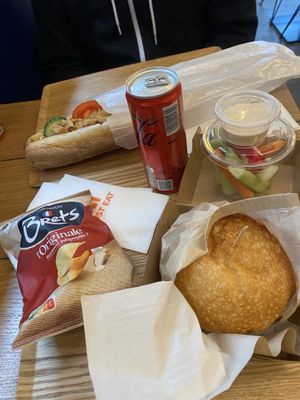 Veg Poulet Sandwich and Veganissm Burger at Veganissim in Paris