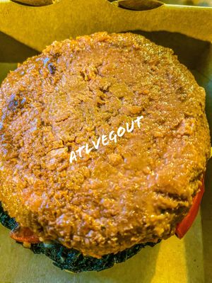 Burger patty  at Veganissim in Paris