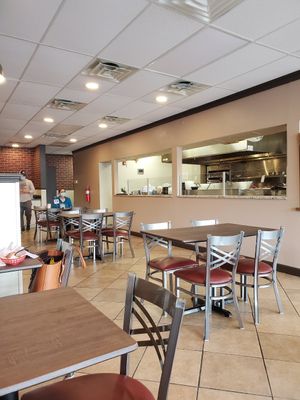 Inside seating at Humpty's Wall of BreakFAST in Austin