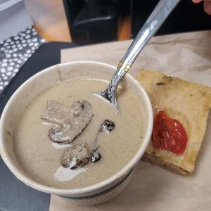 mushroom soup at Nourish Deli & Bakery in St Albans