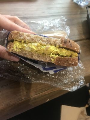 Curried “egg” salad sandwich - tofu based and so good! at Nourish Deli & Bakery in St Albans