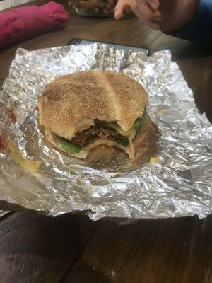 Pea protein burger with American “cheese" at Nourish Deli & Bakery in St Albans