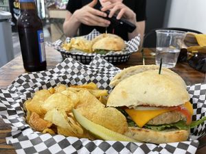 Crabby cake burger  at Nourish Deli & Bakery in St Albans