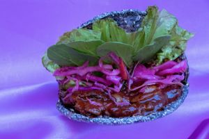 MYSTICAL GORDITAS (2) 
Handmade blue corn gorditas of choice with refried Beans and Mixed Salad
 at Fast and Wise in San Miguel De Allende