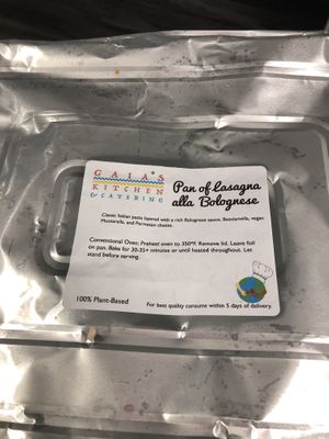 Pan of Lasagna Alla Bolognese   at Gaia's Kitchen and Catering in Raleigh