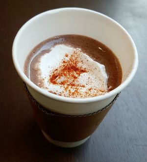 Smoked hot chocolate at O.verte Donuts 오베흐트 도넛 in Seoul