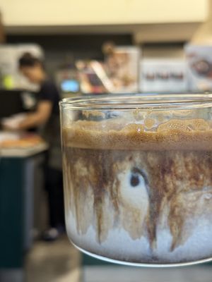 Dark roasted barley coffeeless soy latte  at O.verte Donuts 오베흐트 도넛 in Seoul