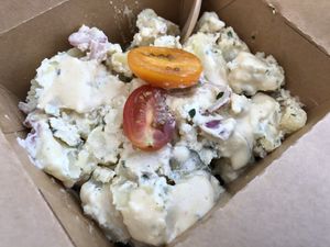 Potato salad, yumm  at Poppynut in Saint-die-des-vosges