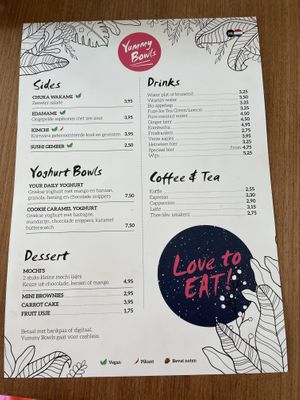 Menu  at Yummy Bowls in Amsterdam