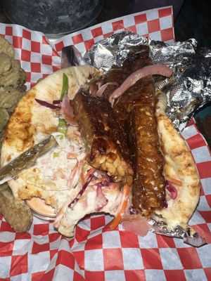 Inside the tempeh wrap  at Lily's Snack Bar in Boone