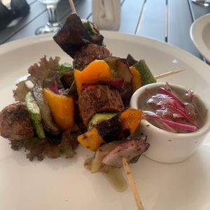 Grilled Kabob Skewer at Mother Earth Vegan Hotel in Tamarindo