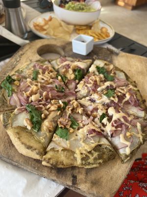 Pear Pizza  at Mother Earth Vegan Hotel in Tamarindo