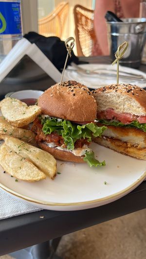 Buffalo Chick’n Burgerr  at Mother Earth Vegan Hotel in Tamarindo