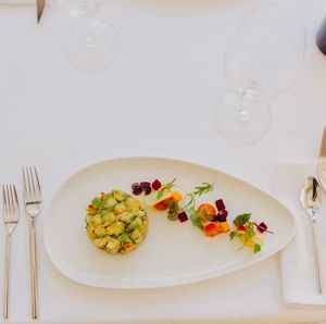 A tale of spring - avocado, quinoa, mesclun salad at Mother Earth Vegan Restaurant in Tamarindo