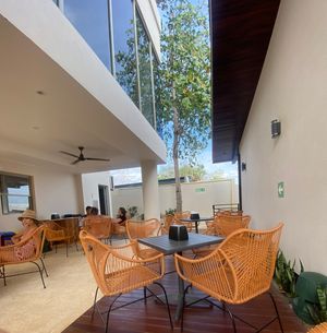 Outdoor seating at Mother Earth Vegan Restaurant in Tamarindo
