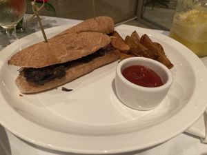 Philly Cheesesteak Sandwich at Mother Earth Vegan Restaurant in Tamarindo