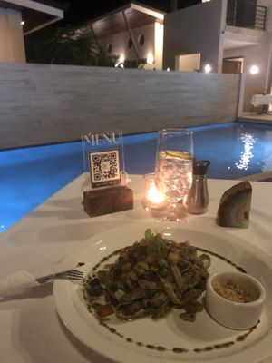 Pest pasta at Mother Earth Vegan Restaurant in Tamarindo