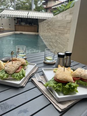 Tuna sandwich was great (left) and BLT (right). Both incredible!  at Mother Earth Vegan Restaurant in Tamarindo