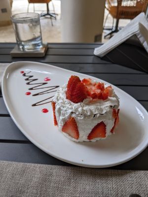Strawberry shortcake  at Mother Earth Vegan Restaurant in Tamarindo